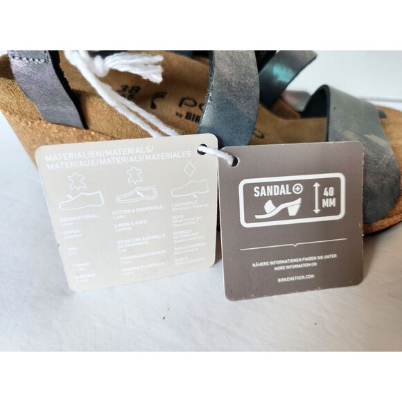 Papillio Birkenstock Sibyl Nubuck Wedge Sandals 38 US 7.5-8 Metallic Black - Picture 16 of 16